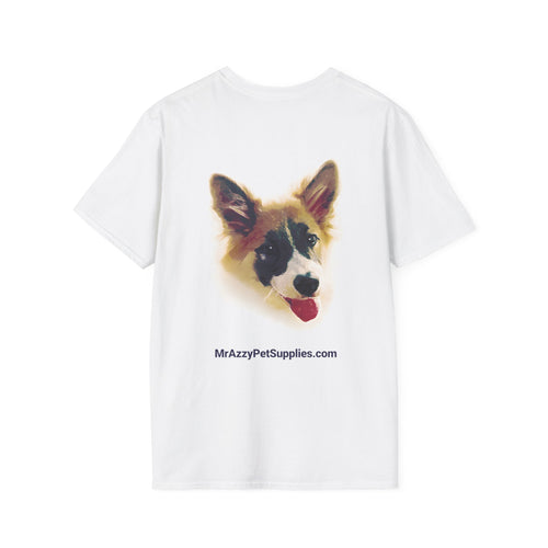 Mr. Azzy Official Logo T-Shirt – White Unisex Tee, Front & Back Print