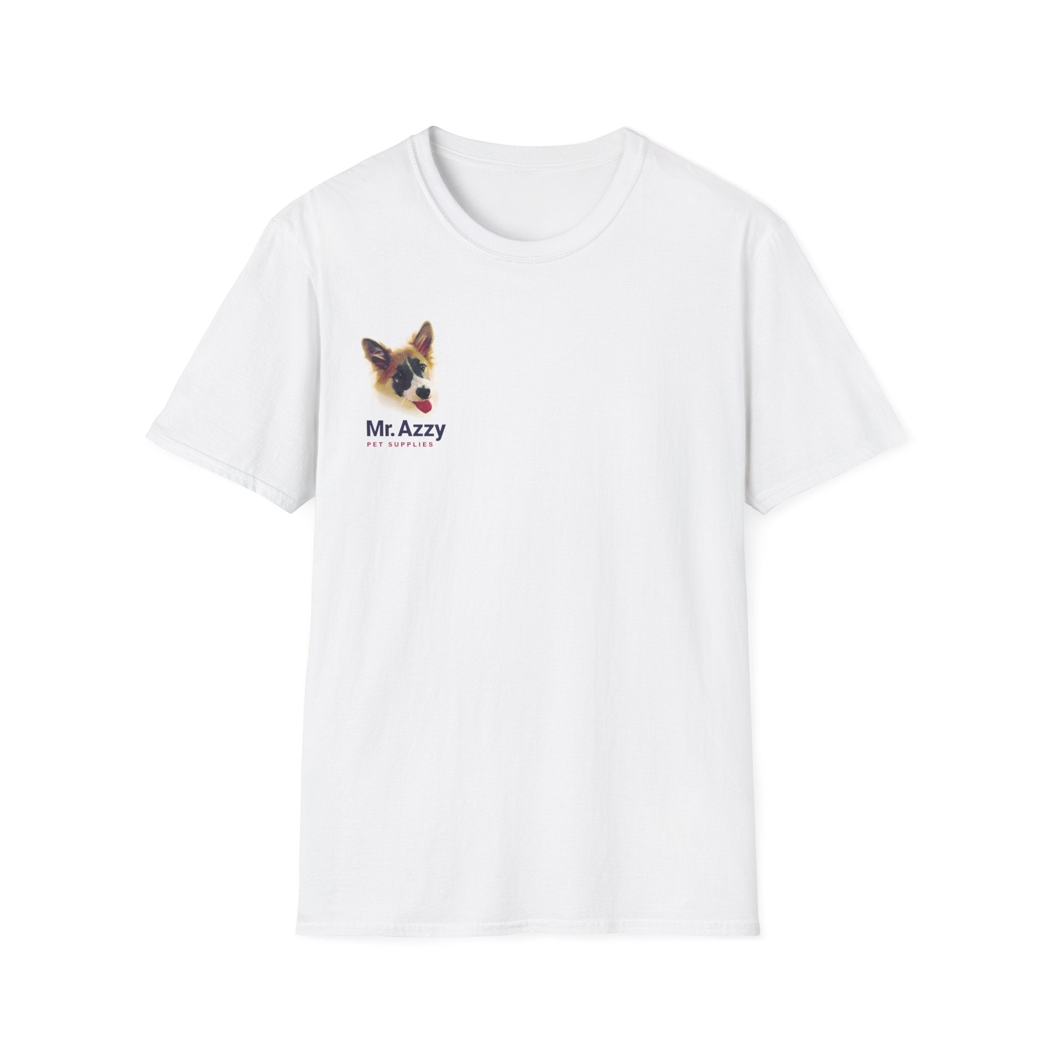 Mr. Azzy Official Logo T-Shirt – White Unisex Tee, Front & Back Print